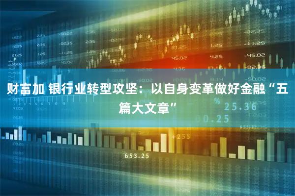 财富加 银行业转型攻坚：以自身变革做好金融“五篇大文章”